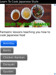 Learn To Cook Japanese Style for blackberry app Screenshot