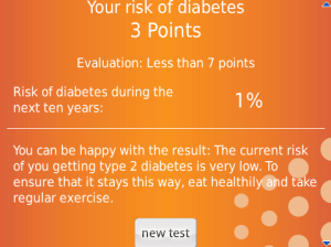 Diabetes Risk for blackberry app Screenshot