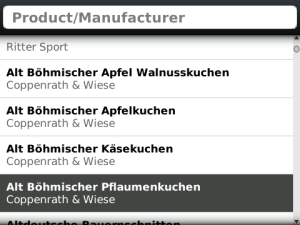 Lebensmittelampel und Kalorienrechner for blackberry app Screenshot