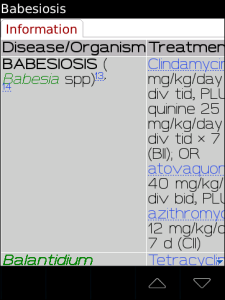 Nelsons Pocket Book of Pediatric Antimicrobial Therapy for blackberry app Screenshot
