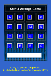 Shift and Arrange for blackberry game Screenshot