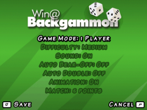 Win At Backgammon for blackberry game Screenshot
