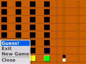 Mastermind for blackberry game Screenshot
