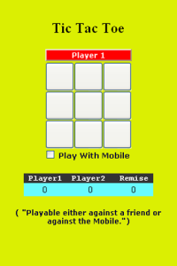 Tic Tac Toe With Mobile for blackberry game Screenshot