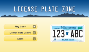 License Plate Zone for blackberry game Screenshot