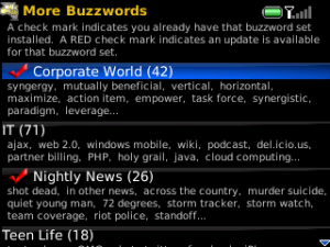 Buzzword BINGO for blackberry game Screenshot