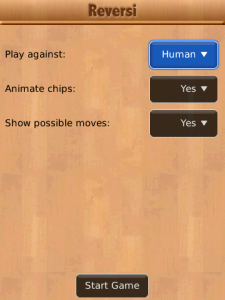 Reversi for blackberry game Screenshot