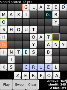 WordRival for blackberry game Screenshot