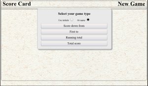 ScoreCard for blackberry game Screenshot