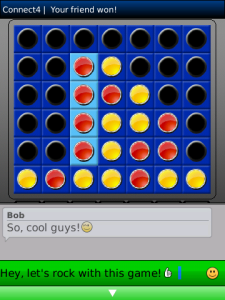 Connect4 for blackberry game Screenshot