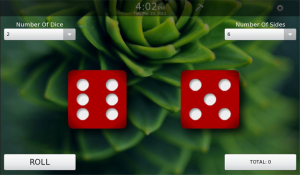Dice Roller for blackberry game Screenshot