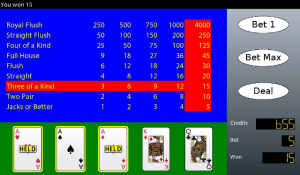 Video Poker for BlackBerry PlayBook