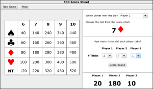 500 Score Sheet