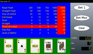 Video Poker Trial for BlackBerry PlayBook