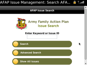 Army Family Action Plan Issue Search