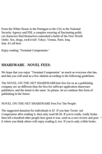 Terminal Compromise computer terrorism when privacy and freedom are the victims a novel ebook