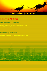2011 Australia Calendar