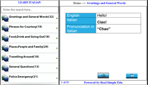 Learn Italian for BlackBerry PlayBook