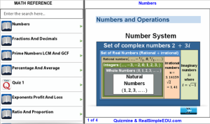 Math Reference for Tablet