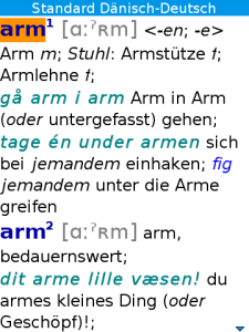 Langenscheidt Standard-Wörterbuch Dänisch for BlackBerry