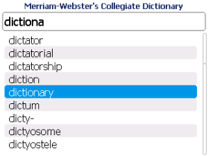 Merriam-Webster's Collegiate Dictionary Eleventh Edition for BlackBerry