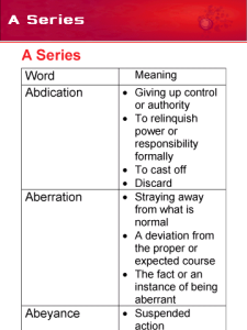 Vocabulary Reference