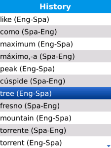 VOX English-Spanish and Spanish-English dictionary for BlackBerry