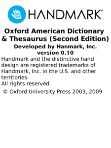 Oxford American Dictionary and Thesaurus