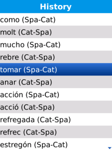 VOX Catalan-Spanish and Spanish-Catalan dictionary for BlackBerry