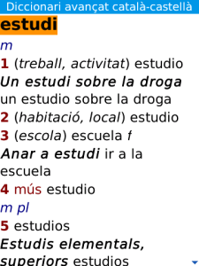 Spanish-Catalan Catalan-Spanish Dictionary from Enciclopèdia Catalana for BlackBerry