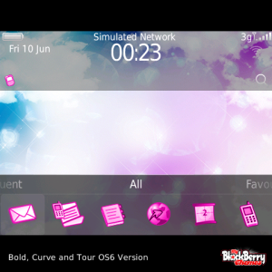 Clouds with Vivid Pink Outline Icons Theme