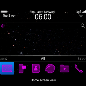 Twinkling Stars theme with animated stars and vivid pink icons