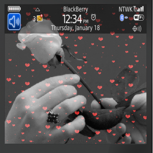 Flying Heart animated theme for BlackBerry