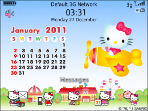 Hello Kitty Pink Airplane calendar change