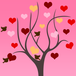 Love tree n the pink wall