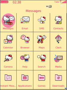 Hello Kitty Pink and Purple Heart Slide Theme