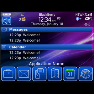 1 Row Email Messages and Calendar Home Screen Theme