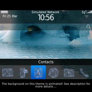Ice Blue Arctic animated theme with rippling water with Ice Blue Icons