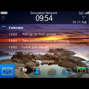 1 Row Theme with Calendar entries Home Screen Theme