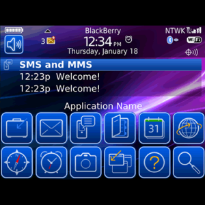 2 Row Theme with SMS Text Messages Home Screen Theme
