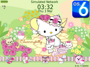 Charmmy Kitty in Flower Garden Theme for OS 6.0.0