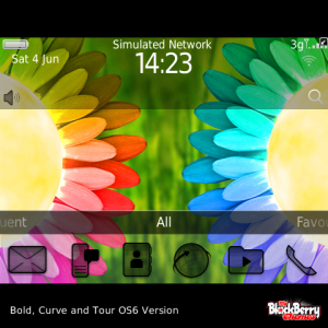 Funky Rainbow Color Flowers Theme with Fabulous Black Icons