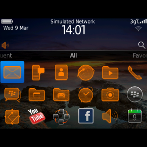 Orange Theme - Orange icons for your BlackBerry from our Color Themes range