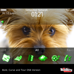 Puppy Dog with Green Aspect Icons Theme