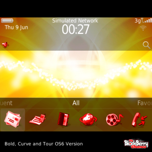 Gold Sparkle with Red Aspect Icons Theme