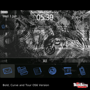 Silver and Black Funk Art Abstract Theme with Amazing Aqua Blue Outline Icons