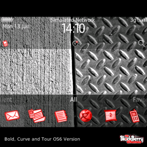 Steel and Stone Elements with Red Outline Icons Theme