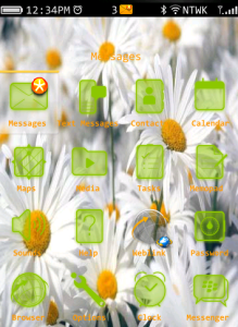 SMiling Flowers Theme With Wonderful Green Aspect Icons