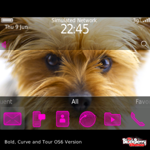 Puppy Dog with Vivid Pink Icons Theme