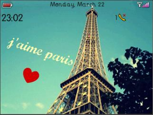 I Love Paris II for BlackBerry 8520 and 8530 Theme